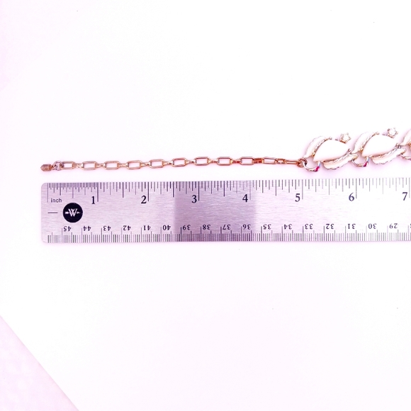 VINTAGE NECKLACE white thermoset silvertone rhinestones Mid-century 16" length - Picture 9 of 11